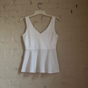 White peplum top